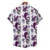 Chemise de vacances pour homme à motif sirène, coquillage, vie marine, boutonnée, retroussée, manches courtes, pour la plage - Concorde 5XL