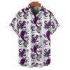 Chemise de vacances pour homme à motif sirène, coquillage, vie marine, boutonnée, retroussée, manches courtes, pour la plage - Concorde 5XL