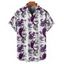 Chemise de vacances pour homme à motif sirène, coquillage, vie marine, boutonnée, retroussée, manches courtes, pour la plage - Concorde 5XL