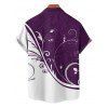 Chemise à manches courtes à imprimé feuilles colorblock, col rabattu et boutonnée, chemise de vacances - Concorde L