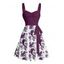 Robe de plage courte à imprimé sirène et coquillages, motif vie marine, buste froncé, ceinture, décolleté en cœur - Concorde XXXXXL | US 20