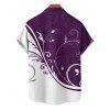 Colorblock Leaf Print Ruched Bust Mini Belted Dress And Short Sleeve Vacation Shirt Matching Outfit - Concorde S | US 4