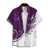 Colorblock Leaf Print Ruched Bust Mini Belted Dress And Short Sleeve Vacation Shirt Matching Outfit - Concorde S | US 4
