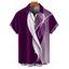 Chemise Décontractée Linge Abstraite Imprimé à Manches Roulées Boutonnée pour Homme - Noir 5XL