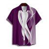 Chemise à manches retroussables pour homme, imprimée de lignes abstraites, chemise décontractée à manches courtes et boutonnée - Concorde L