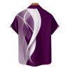 Chemise à manches retroussables pour homme, imprimée de lignes abstraites, chemise décontractée à manches courtes et boutonnée - Concorde L