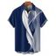 Chemise Décontractée Linge Abstraite Imprimé à Manches Roulées Boutonnée pour Homme - Noir 5XL