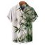 Chemise de vacances à motif de feuilles de bambou ombré pour homme, chemise décontractée à manches courtes et boutonnée et retroussable - Vert profond 5XL