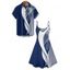 Abstract Lines Print V Neck High Waist Spaghetti Strap Dress and Roll Up Sleeve Shirt Outfit - Vert clair S | US 4