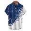 Chemise à manches courtes à imprimé feuilles colorblock, col rabattu et boutonnée, chemise de vacances - Noir 5XL