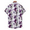 Vacation Couple Outfit Mermaid Fish Shell Marine Life Pattern Ruched Bust Belt Dress and Button Up Shirt Beach Matching Outfit - Concorde S | US 4