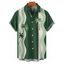 Chemise de vacances à manches courtes et boutons pour homme, motif cocotier, à rayures ondulées et à rayures - Vert profond 5XL