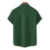 Chemise de vacances à manches courtes et boutons pour homme, motif cocotier, à rayures ondulées et à rayures - Vert profond 5XL