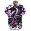 Chemise gothique à manches courtes et boutons pour homme, motif crânes, roses et dragons, style vacances - Vert profond 5XL