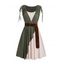 Robe 2 en 1 décontractée à taille haute et sans manches, avec ceinture à anneaux et épaules cintrées et colorblock - Vert profond XXL | US 14
