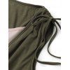 Robe 2 en 1 décontractée à taille haute et sans manches, avec ceinture à anneaux et épaules cintrées et colorblock - Vert profond XXL | US 14