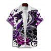 Gothic Couple Outfit Skulls Rose Dragon Pattern Ruched Bust Dress and Button Up Shirt Holiday Matching Outfit - Concorde S | US 4