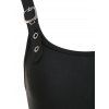 Robe grande taille unie, bretelles à boucle, œillets, col en U, taille haute, coupe trapèze, mi-longue, décontractée - Noir 5X | US 22
