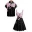 Vacation Couple Outfit Cherry Blossom Petal Flower Pattern Ruched Bust Sweetheart Neck Dress and Button Up Shirt Casual Matching Outfit - Noir S | US 4