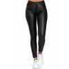 Women Bottom Set Solid Color Zipper Fly Pockets Long PU Pants and Open Front Lace Up Irregular Hem Skirt Set - Noir S | US 4