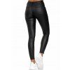 Women Bottom Set Solid Color Zipper Fly Pockets Long PU Pants and Open Front Lace Up Irregular Hem Skirt Set - Noir S | US 4