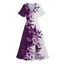 Robe d'été à imprimé floral, col en V, manches évasées, fendue, taille haute - Concorde XXL | US 14