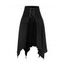 Jupe Mi-Longue Mouchoir Gothique Ouvert en Avant en Couleur Unie à Lacets - Noir XXL