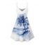 Robe de vacances à imprimé cocotiers et tie-dye, bretelles spaghetti, col en V, coupe trapèze, mini-robe de plage - Vert clair XXXXXL | US 20