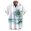 Chemise de vacances à imprimé cocotiers et tie-dye pour homme, boutonnée, retroussée, manches courtes, pour la plage - Vert clair 3XL