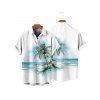 Vacation Couple Outfit Tie Dye Ocean Coconut Tree Print Spaghetti Strap Tank Dress and Button Up Shirt Beach Matching Outfit - Vert clair S | US 4
