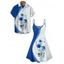 Wedding Couple Outfit Flower Colorblock Pattern Spaghetti Strap V Neck A Line Mini Tank Dress and Button Up Shirt Vacation Matching Outfit - Bleu S | US 4