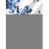 Mini Robe Fleur Imprimée en Couleur Contrastée sans Manches à Volants - Bleu profond L | US 8-10