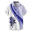Chemise de vacances à motif rose ombré pour homme, boutonnée, retroussée, manches courtes, décontractée - Pourpre XL