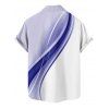 Chemise de vacances à motif rose ombré pour homme, boutonnée, retroussée, manches courtes, décontractée - Pourpre XL