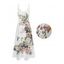 Robe de mariée à motif de fleurs et de feuilles, avec poches, bretelles spaghetti réglables, coupe trapèze, longue et décontractée - Blanc M | US 6