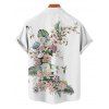 Wedding Couple Outfit Flower Leaf Pattern Pocket Adjustable Spaghetti Strap A Line Long Tank Dress and Button Up Shirt Vacation Matching Outfit - Blanc S | US 4