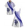 Vacation Couple Outfit Rose Colorblock Geometric Pattern Ruched Bust Sweetheart Neck Dress and Button Up Shirt Casual Matching Outfit - Pourpre S | US 4