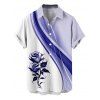 Vacation Couple Outfit Rose Colorblock Geometric Pattern Ruched Bust Sweetheart Neck Dress and Button Up Shirt Casual Matching Outfit - Pourpre S | US 4