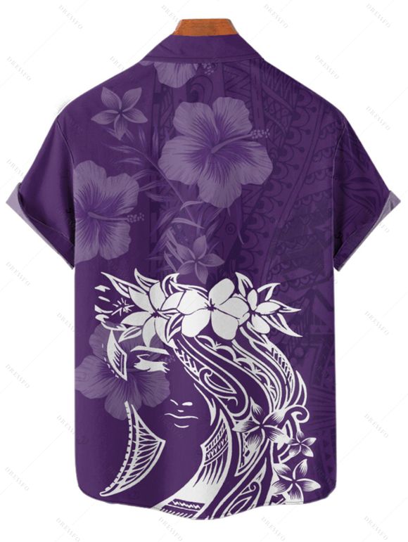 Chemise de vacances à imprimé floral pour homme, boutonnée, retroussée, manches courtes, décontractée - Concorde 4XL