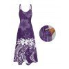 Vacation Couple Outfit Floral Printed Spaghetti Strap A Line Long Tank Dress and Button Up Shirt Casual Matching Outfit - Concorde S | US 4