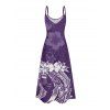 Vacation Couple Outfit Floral Printed Spaghetti Strap A Line Long Tank Dress and Button Up Shirt Casual Matching Outfit - Concorde S | US 4