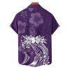 Vacation Couple Outfit Floral Printed Spaghetti Strap A Line Long Tank Dress and Button Up Shirt Casual Matching Outfit - Concorde S | US 4