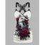 Débardeur gothique froncé en dentelle avec motif hibou, rose, feuille, papillon, bretelles à anneau en O, haut long pour les vacances - Blanc M | US 6