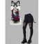 Gothic Women Outfit Owl Rose Leaf Pattern Butterfly Lace Ruched Surplice Tank Top and Hollow Out Grommet Chain Embellishment Skinny Pants Matching Outfit - Noir S | US 4