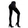 Gothic Women Outfit Rose Skulls Pattern Butterfly Lace Ruched Long Tank Top and Hollow Out Buckle Strap Skinny Pants Holiday Matching Outfit - Noir S | US 4