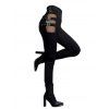 Gothic Women Outfit Rose Skulls Pattern Butterfly Lace Ruched Long Tank Top and Hollow Out Buckle Strap Skinny Pants Holiday Matching Outfit - Noir S | US 4