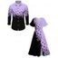 Vacation Couple Outfit Colorblock Flower Pattern Slit Half Flare Sleeve Dress and Long Sleeve Button Up Shirt Casual Matching Outfit - Pourpre S | US 4