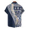 Vacation Couple Outfit Flower Ethnic Style Geometric Pattern Spaghetti Strap V Neck A Line Mini Tank Dress and Button Up Shirt Casual Matching Outfit - Bleu profond S | US 4