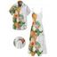 Vacation Couple Outfit Pineapple Flower Leaf Pattern Spaghetti Strap A Line Long Dress and Button Up Shirt Casual Matching Outfit - Blanc S | US 4