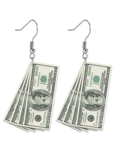 Boucles d'oreilles pendantes tendance en acrylique Dollars Cash